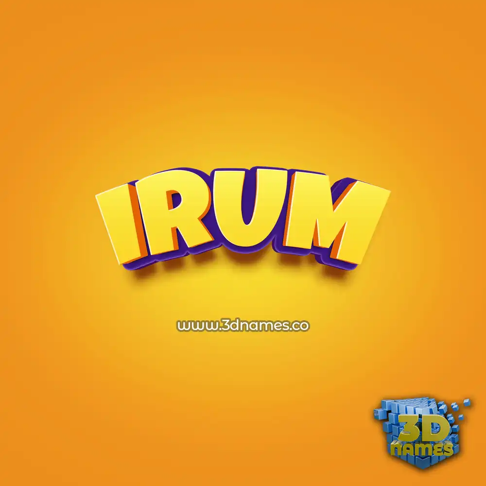 irum in Orange Toon style - 3D name wallpaper