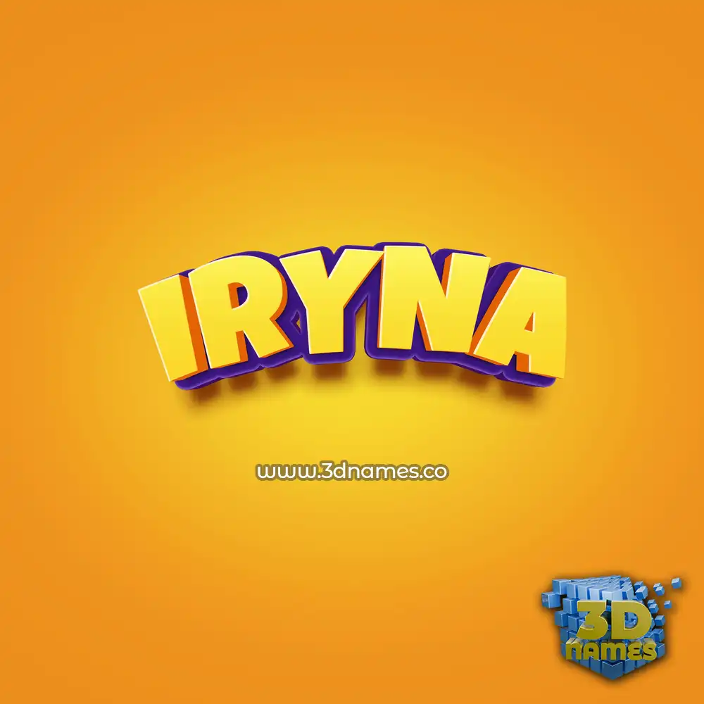 iryna in Orange Toon style - 3D name wallpaper