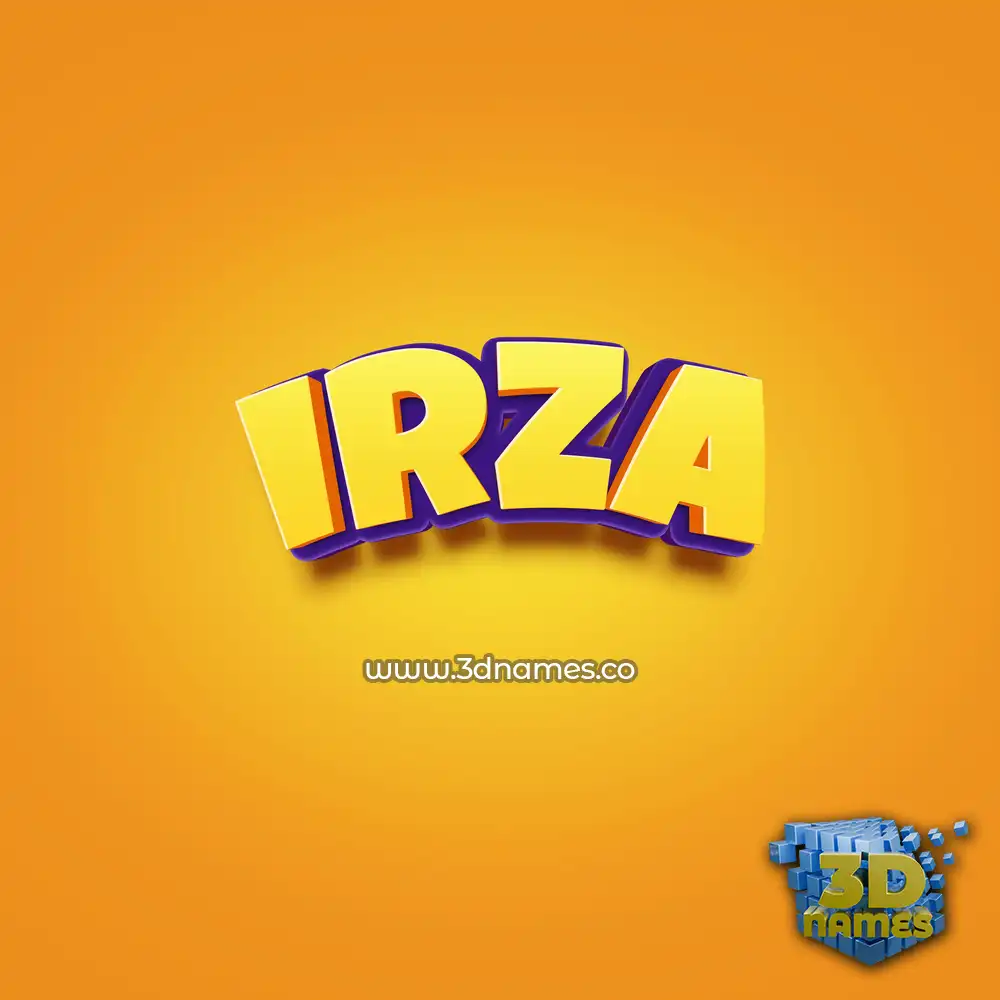 irza in Orange Toon style - 3D name wallpaper
