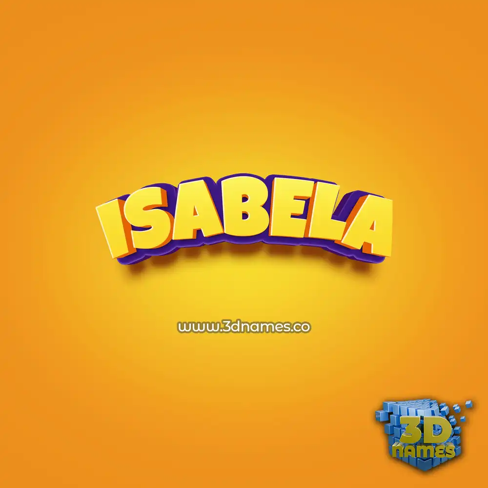 isabela in Orange Toon style - 3D name wallpaper