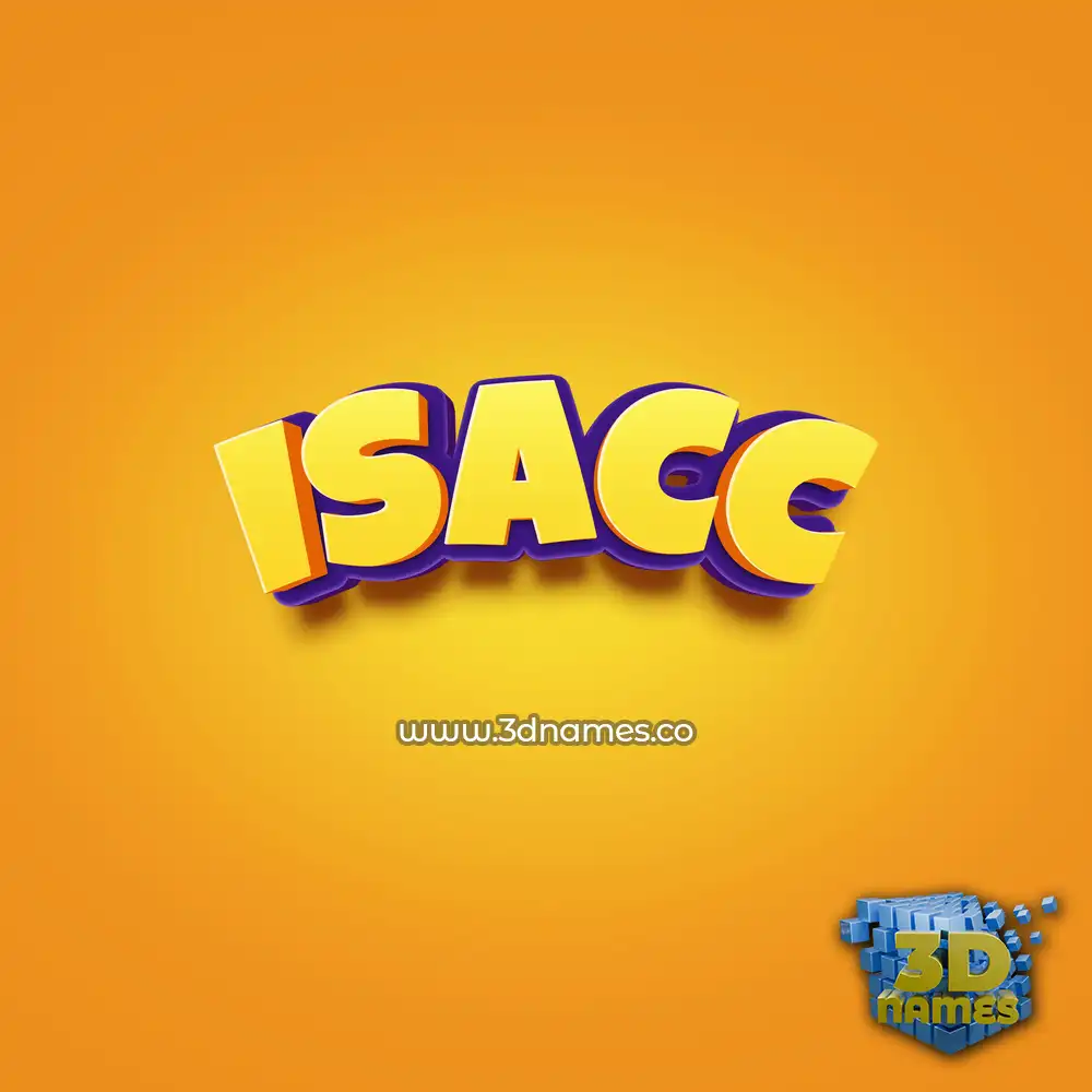 isacc in Orange Toon style - 3D name wallpaper