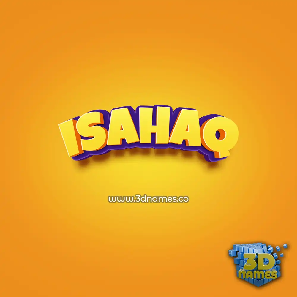 isahaq in Orange Toon style - 3D name wallpaper