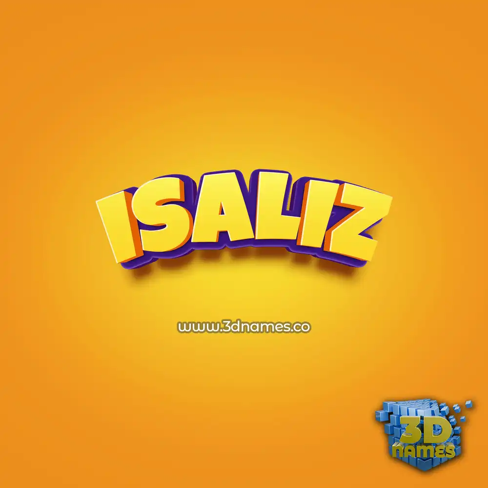 isaliz in Orange Toon style - 3D name wallpaper