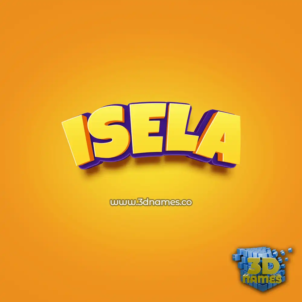 isela in Orange Toon style - 3D name wallpaper