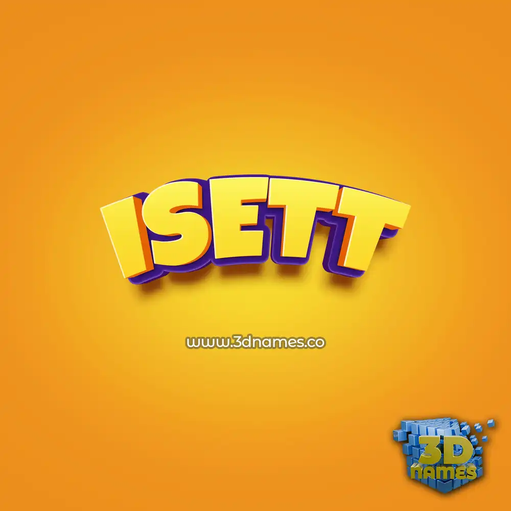 isett in Orange Toon style - 3D name wallpaper