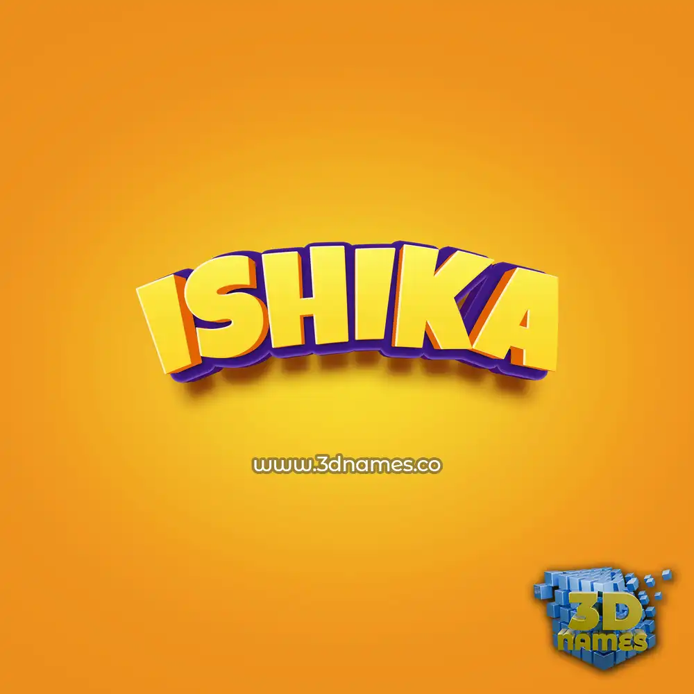 ishika in Orange Toon style - 3D name wallpaper