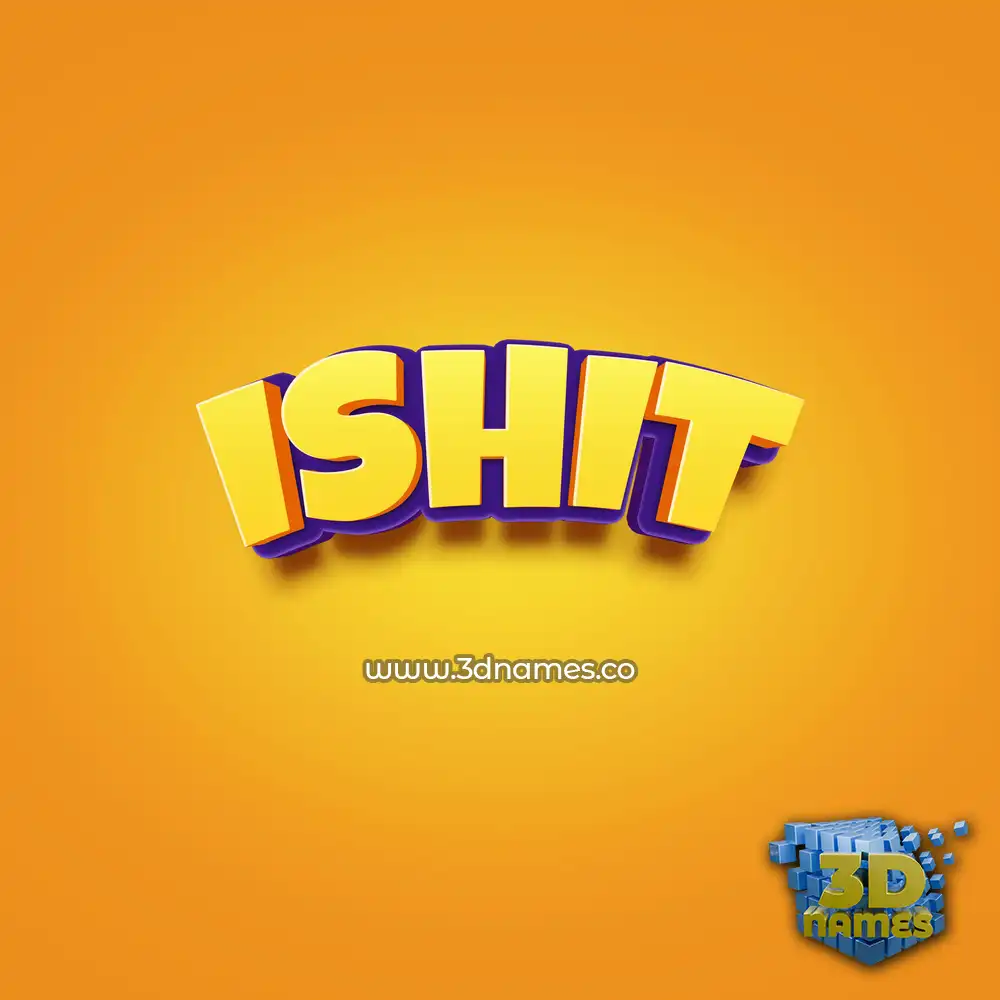 ishit in Orange Toon style - 3D name wallpaper