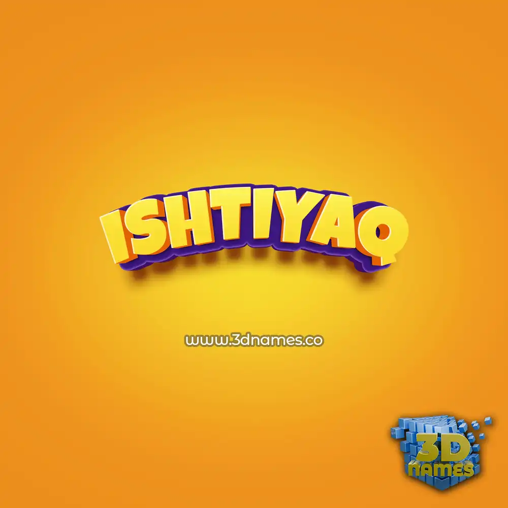 ishtiyaq in Orange Toon style - 3D name wallpaper