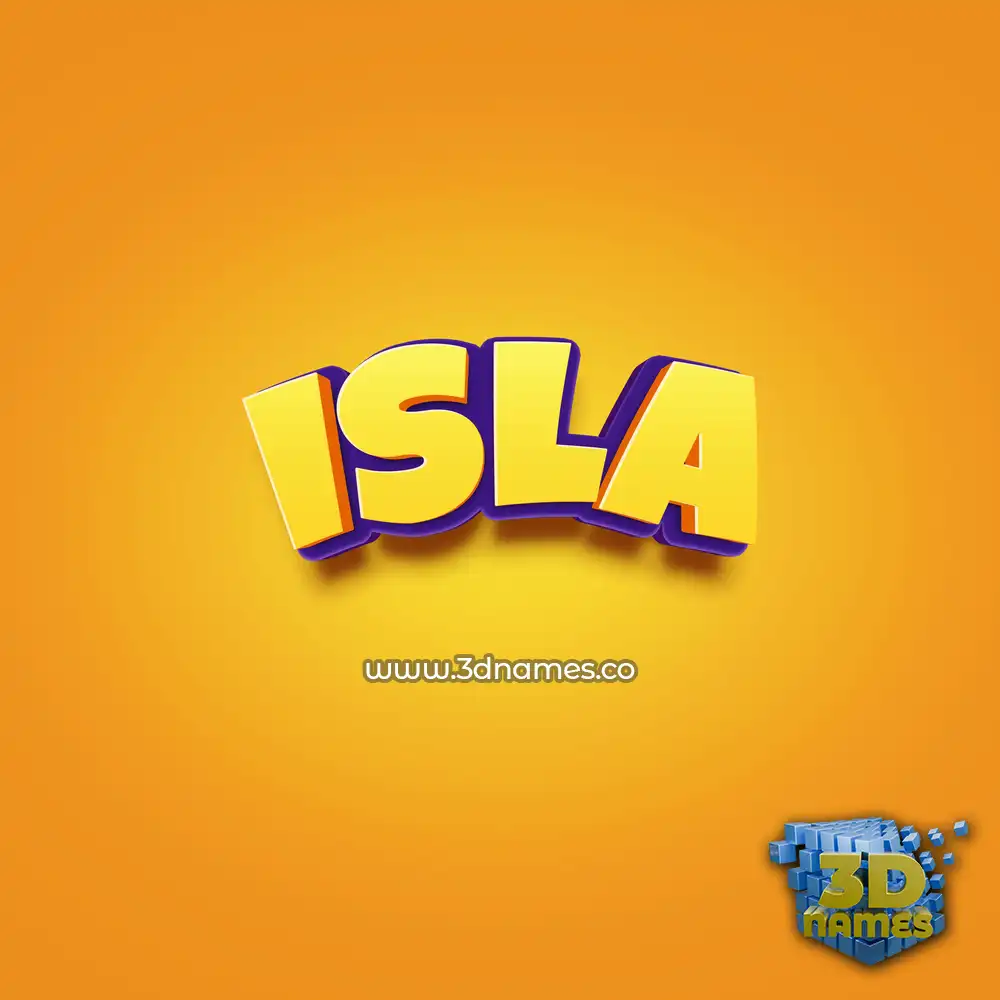 isla in Orange Toon style - 3D name wallpaper