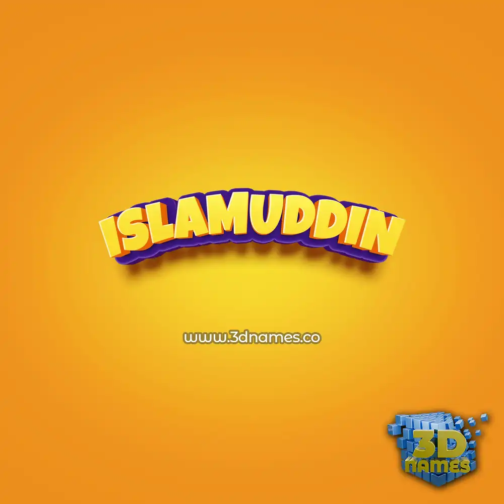 islamuddin in Orange Toon style - 3D name wallpaper