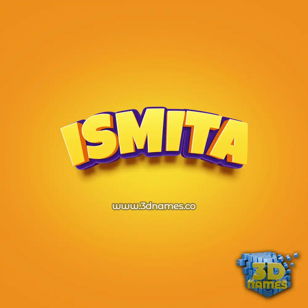 ismita in Orange Toon style - 3D name wallpaper