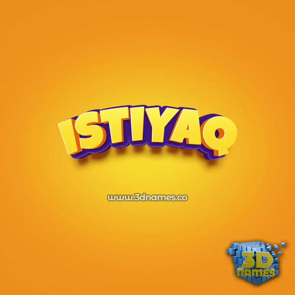 istiyaq in Orange Toon style - 3D name wallpaper