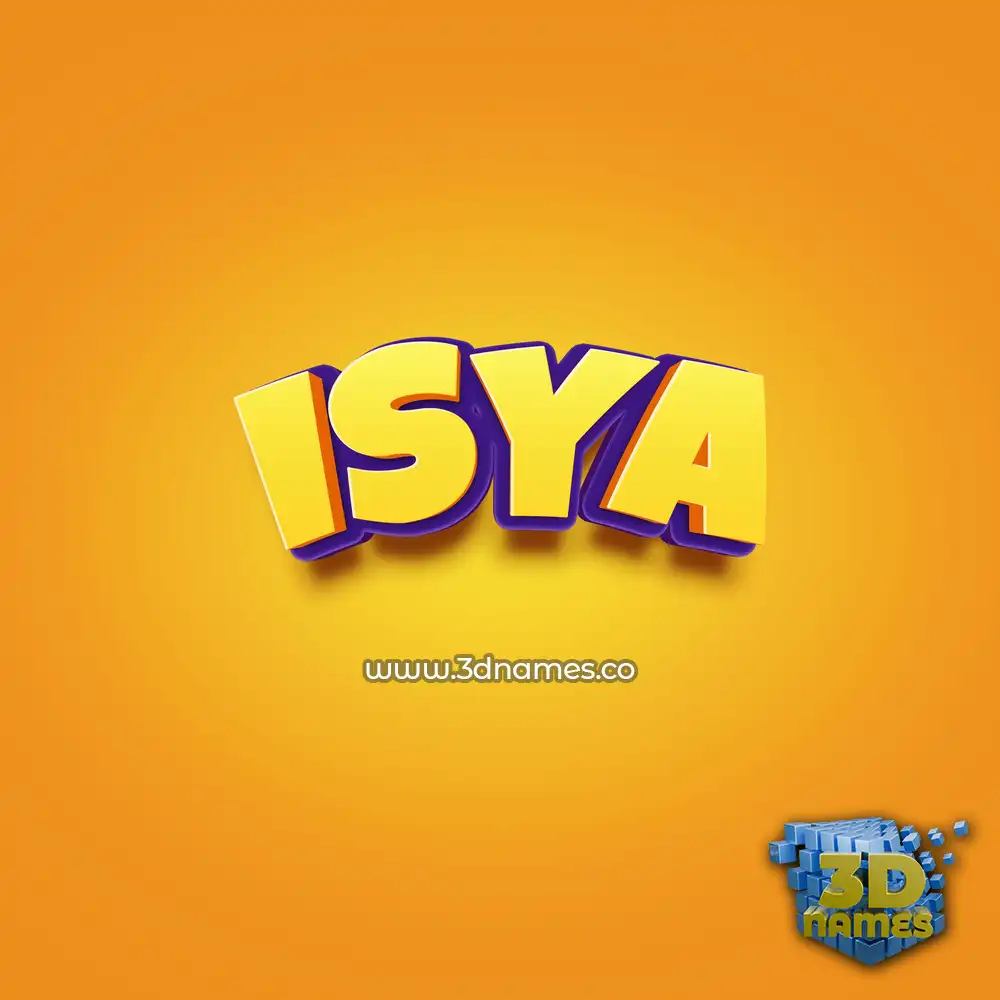 isya in Orange Toon style - 3D name wallpaper