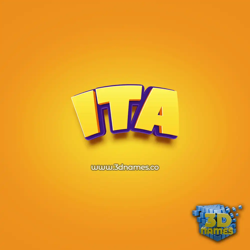ita in Orange Toon style - 3D name wallpaper