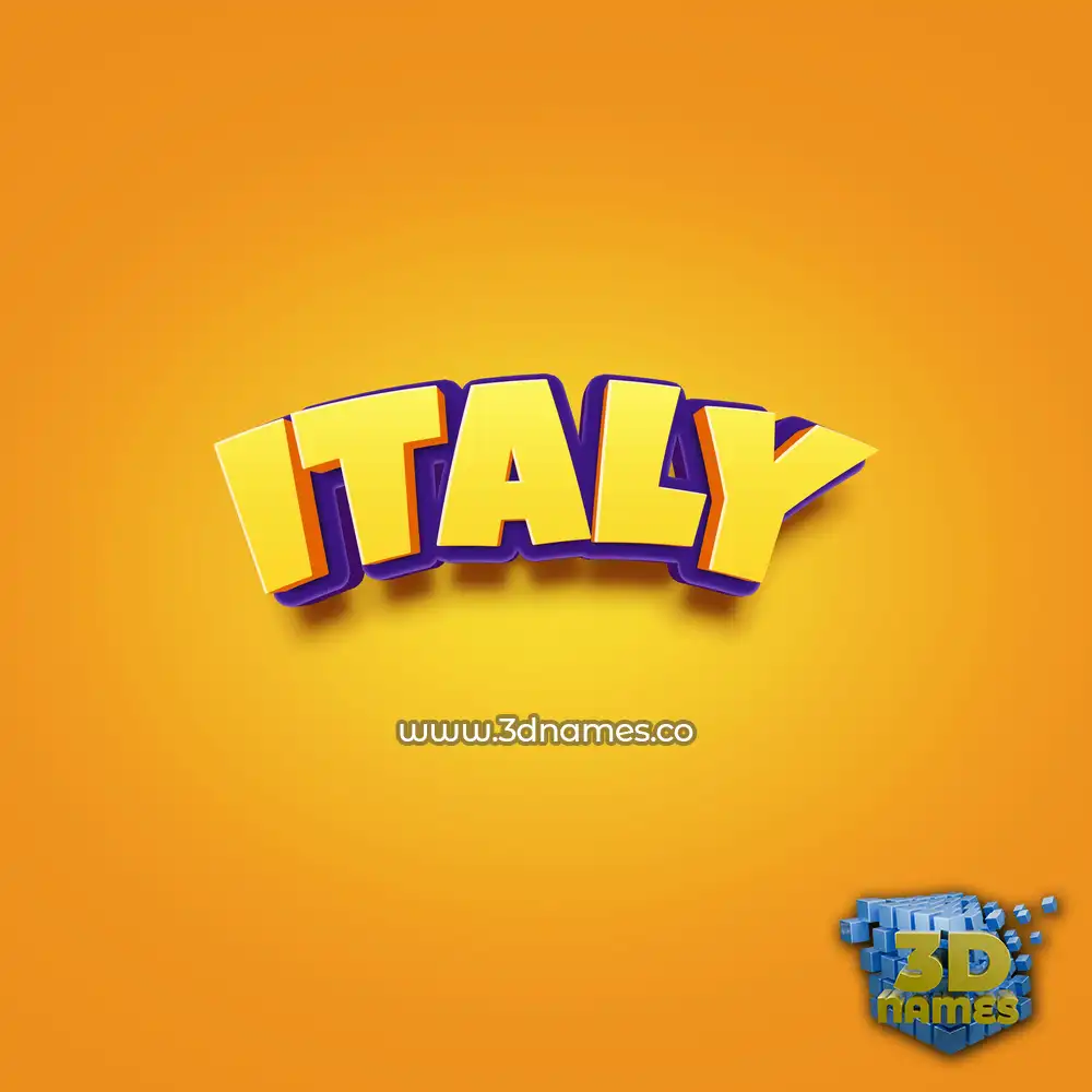 italy in Orange Toon style - 3D name wallpaper