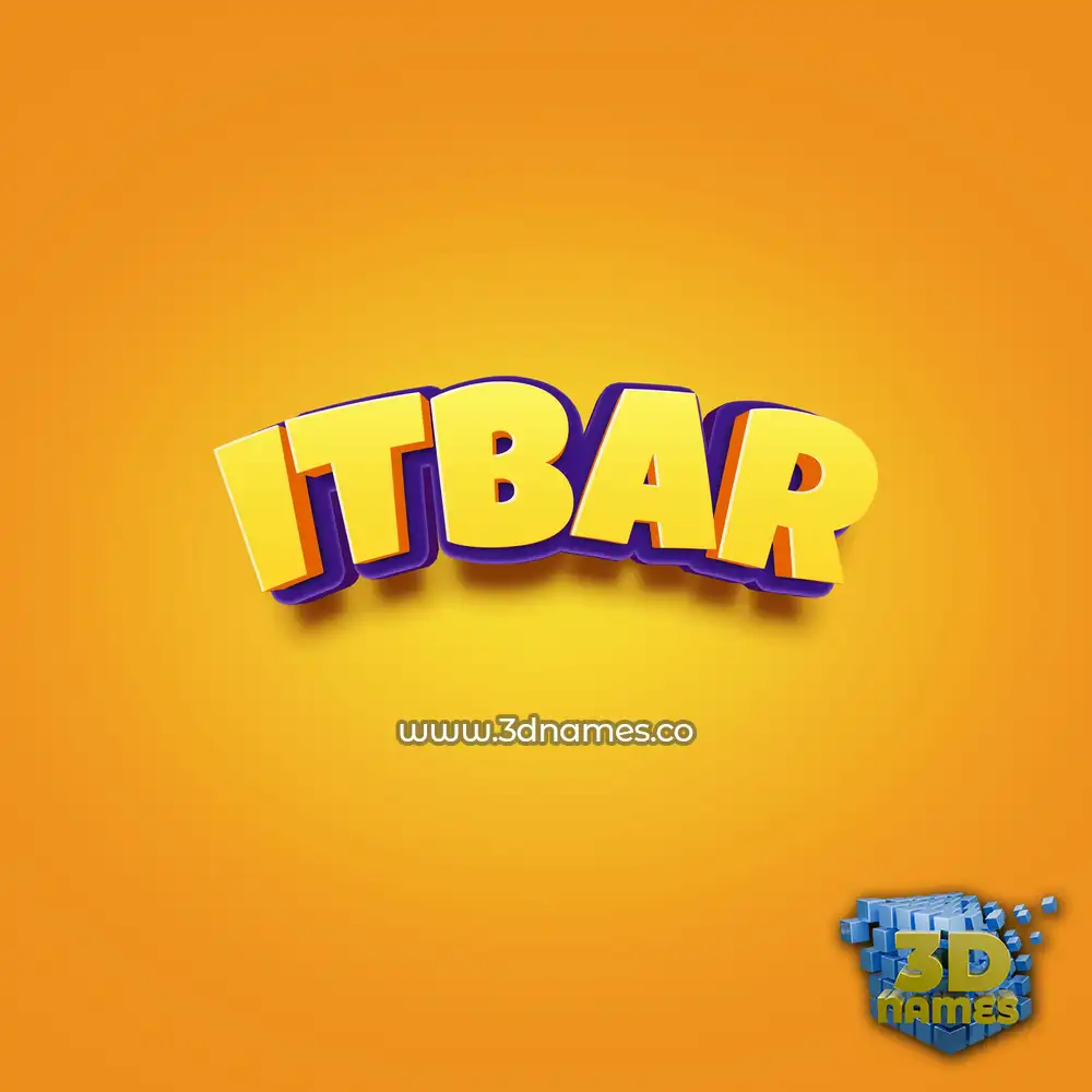 itbar in Orange Toon style - 3D name wallpaper
