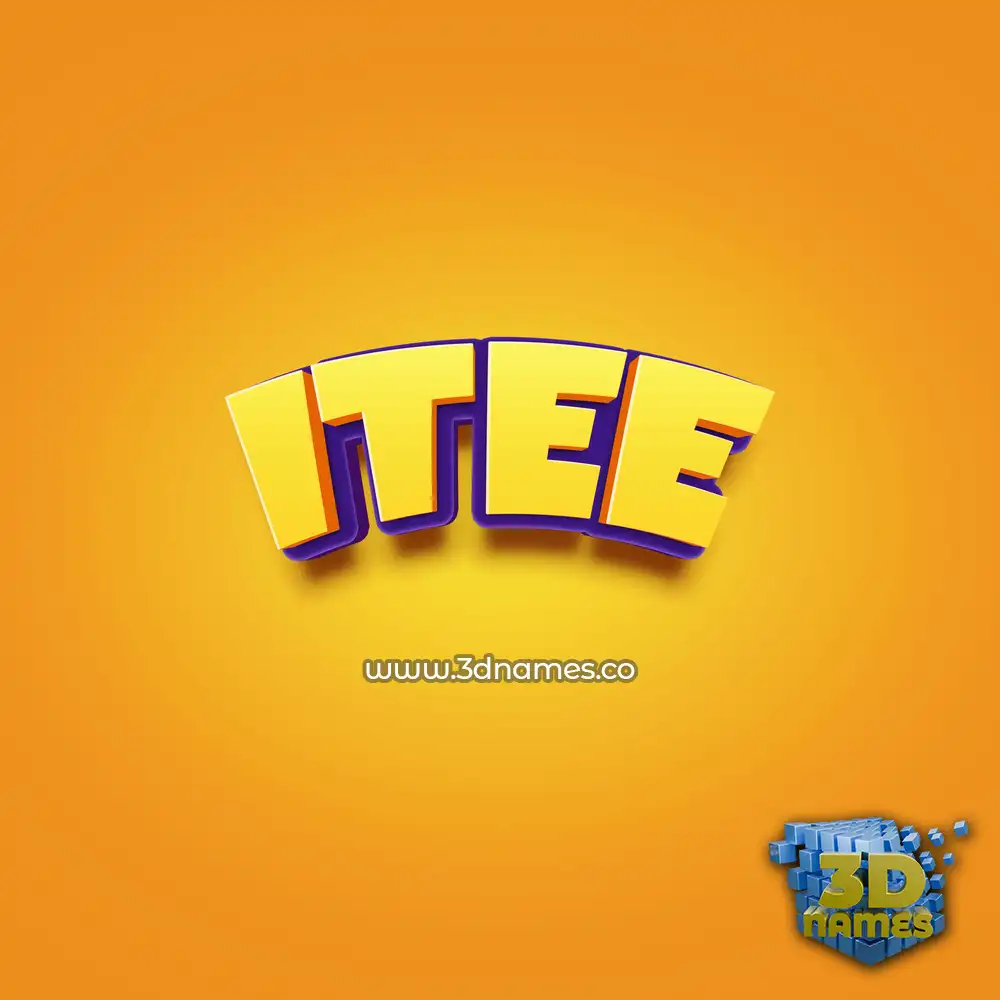 itee in Orange Toon style - 3D name wallpaper
