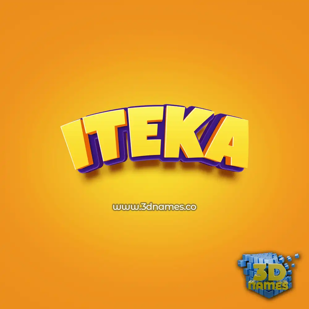 iteka in Orange Toon style - 3D name wallpaper