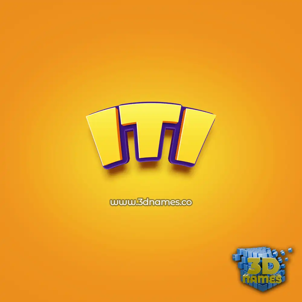 iti in Orange Toon style - 3D name wallpaper