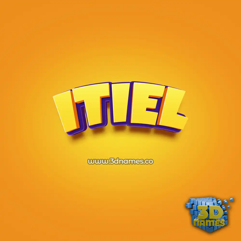 itiel in Orange Toon style - 3D name wallpaper