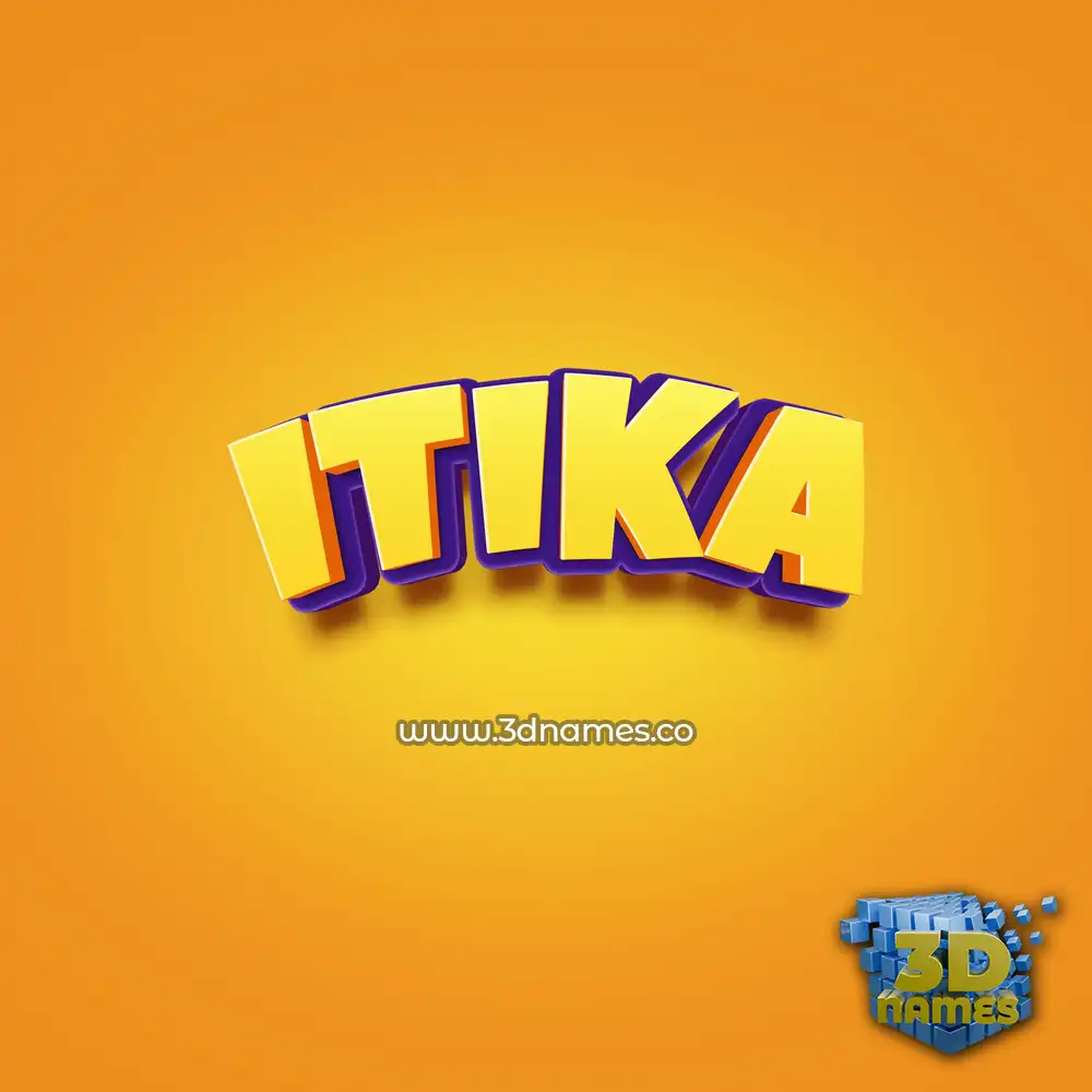 itika in Orange Toon style - 3D name wallpaper