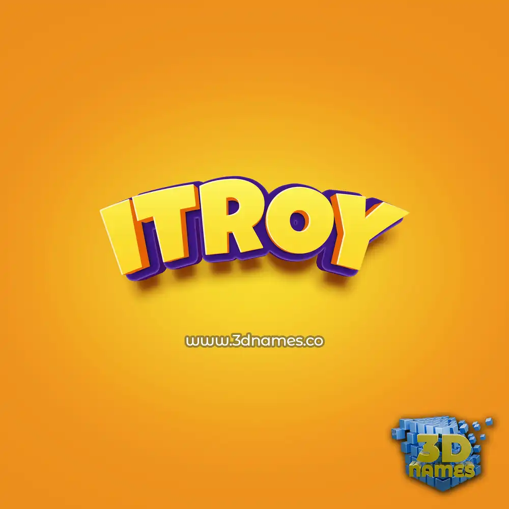 itroy in Orange Toon style - 3D name wallpaper