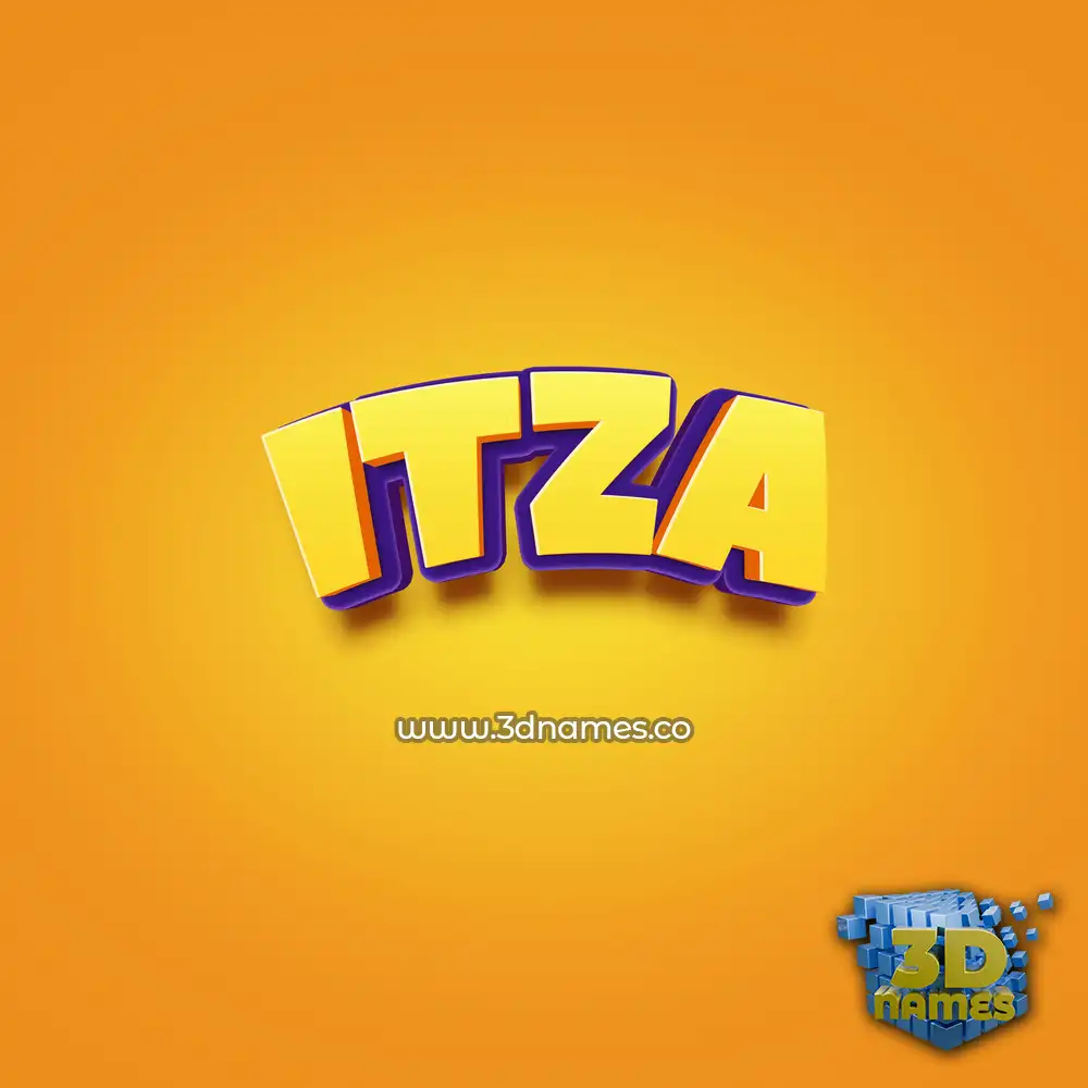 itza in Orange Toon style - 3D name wallpaper