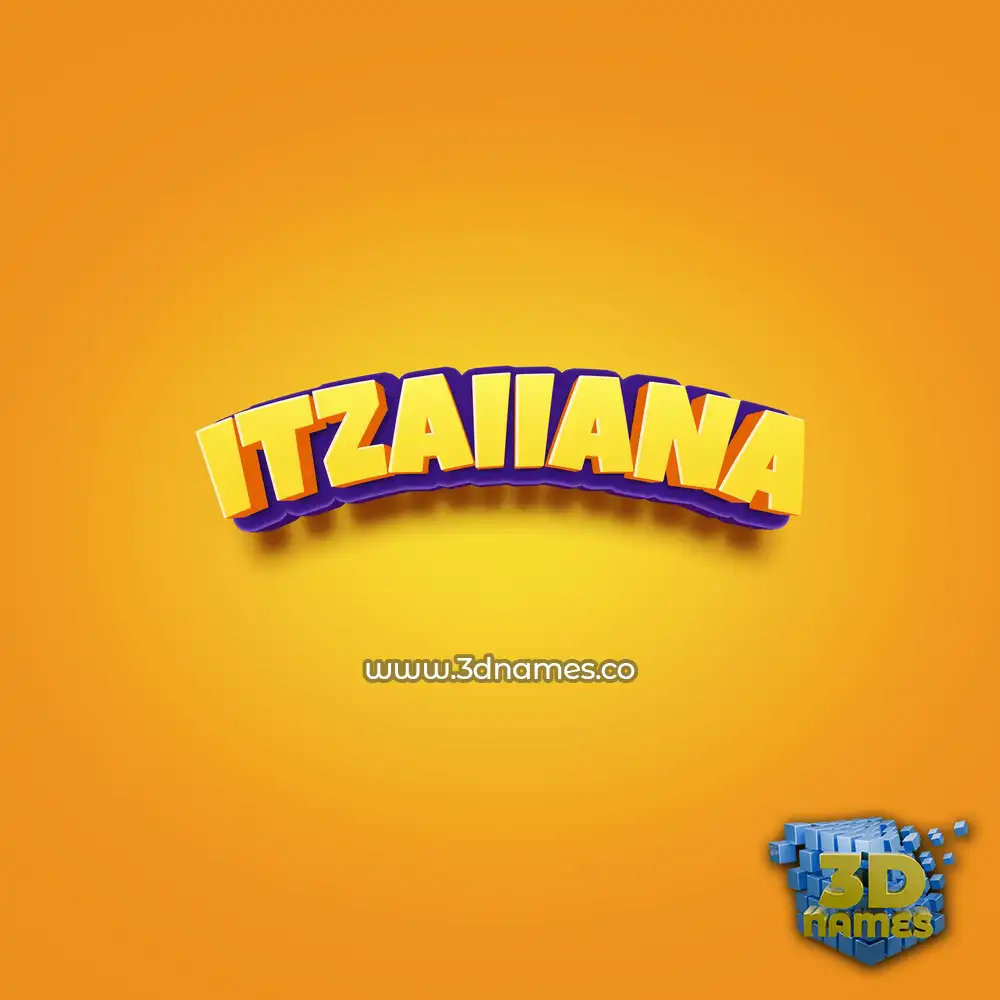 itzaiiana in Orange Toon style - 3D name wallpaper