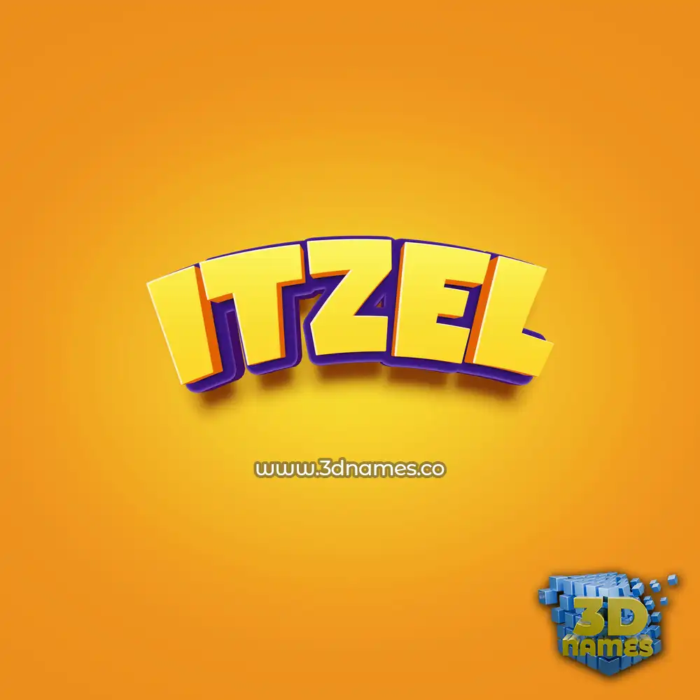 itzel in Orange Toon style - 3D name wallpaper