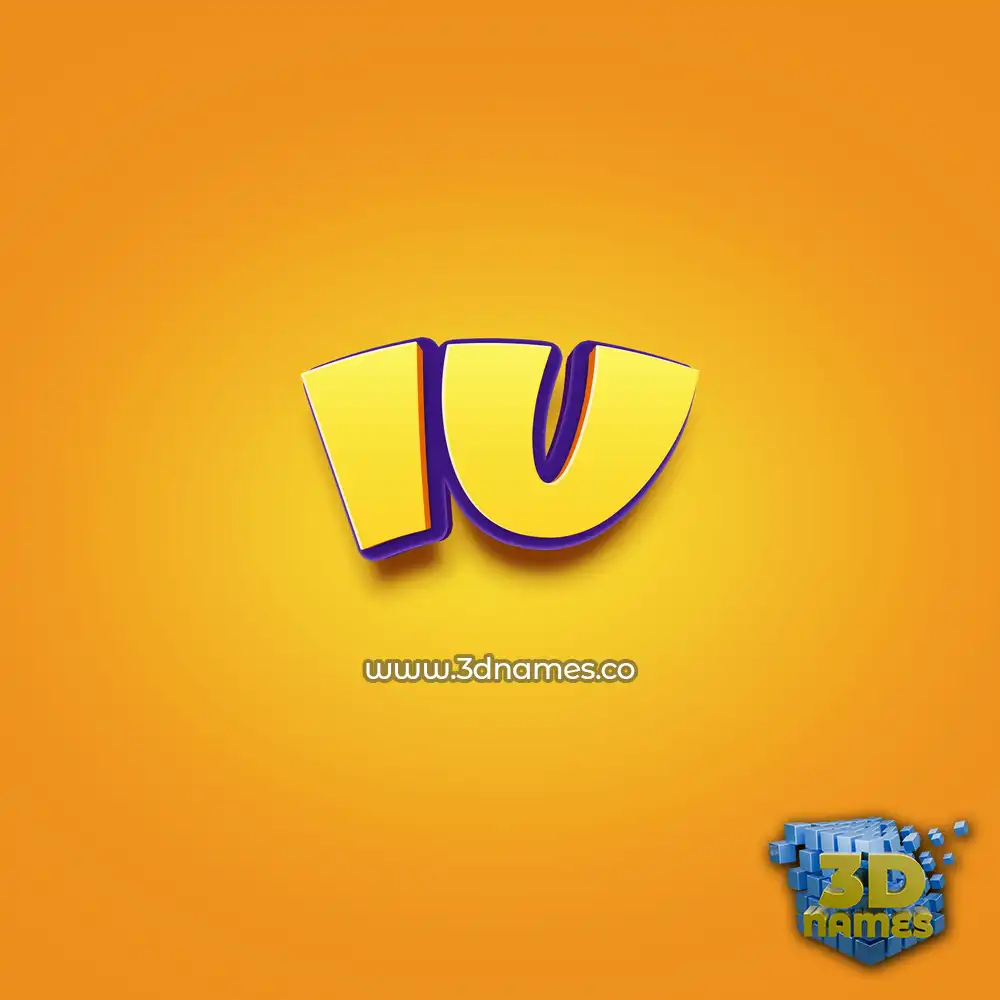 iu in Orange Toon style - 3D name wallpaper