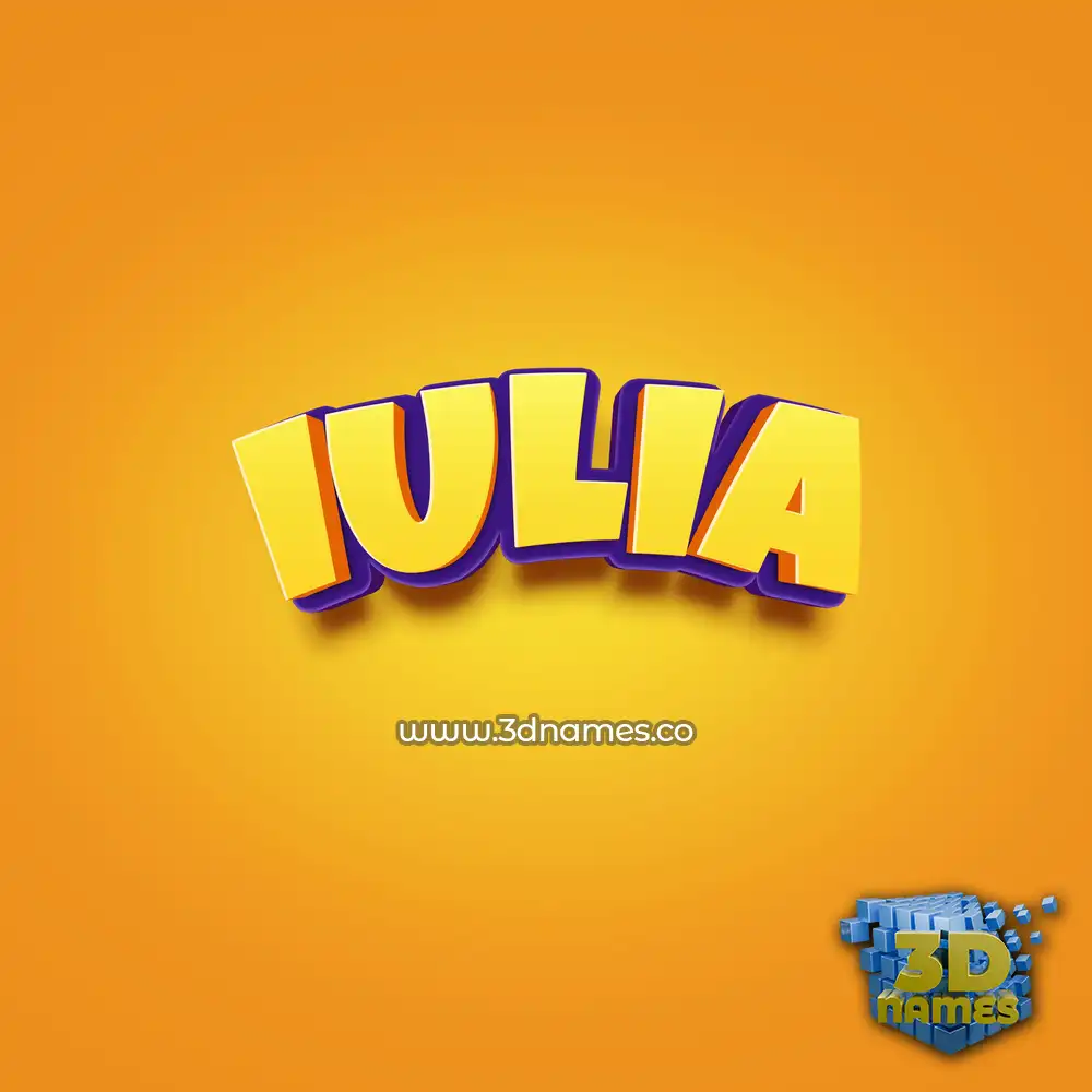 iulia in Orange Toon style - 3D name wallpaper
