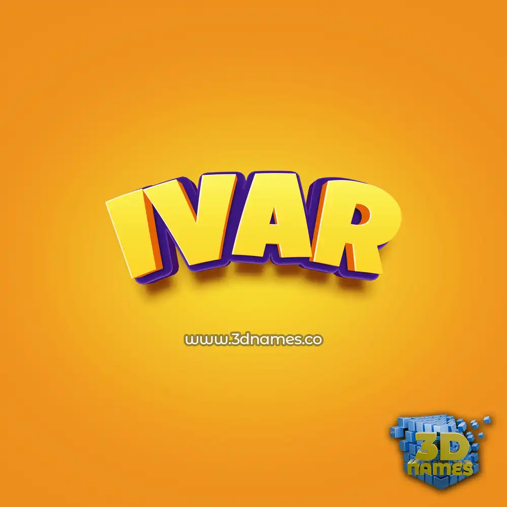 ivar in Orange Toon style - 3D name wallpaper