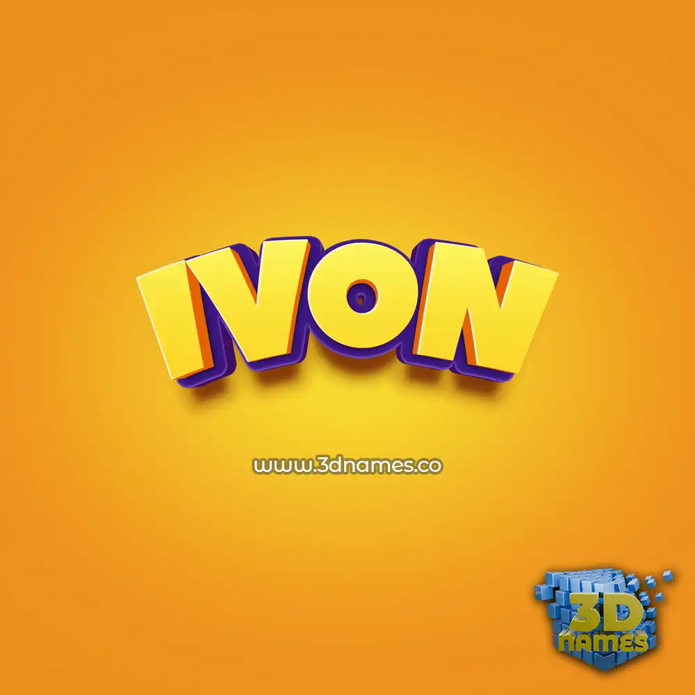 ivon in Orange Toon style - 3D name wallpaper