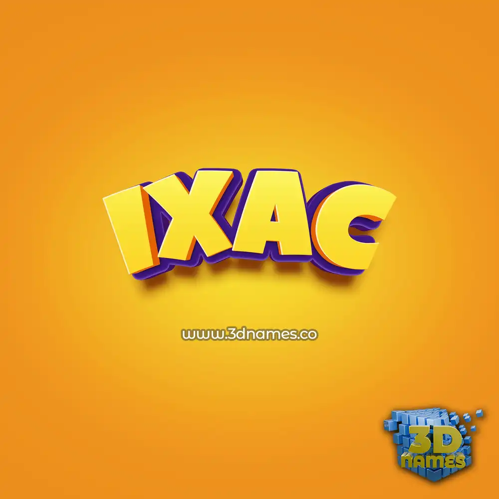 ixac in Orange Toon style - 3D name wallpaper
