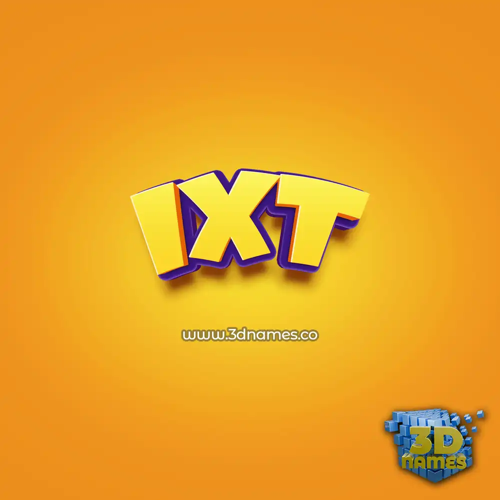 ixt in Orange Toon style - 3D name wallpaper
