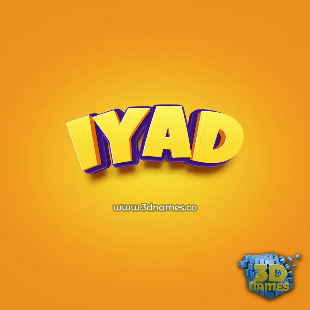 iyad in Orange Toon style - 3D name wallpaper