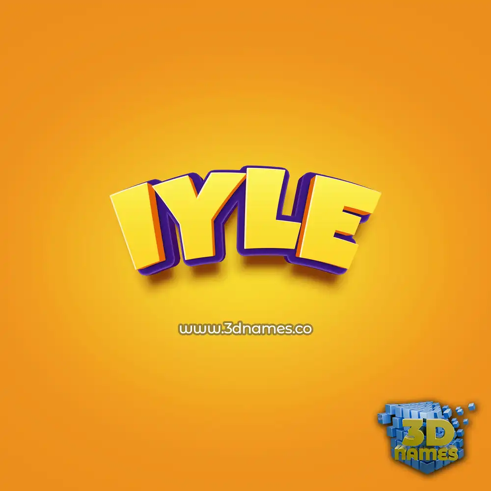 iyle in Orange Toon style - 3D name wallpaper