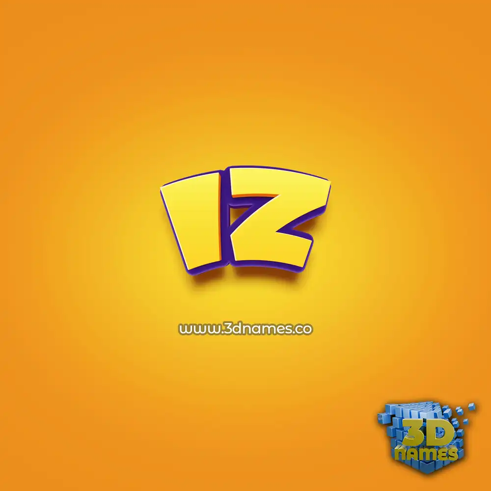 iz in Orange Toon style - 3D name wallpaper