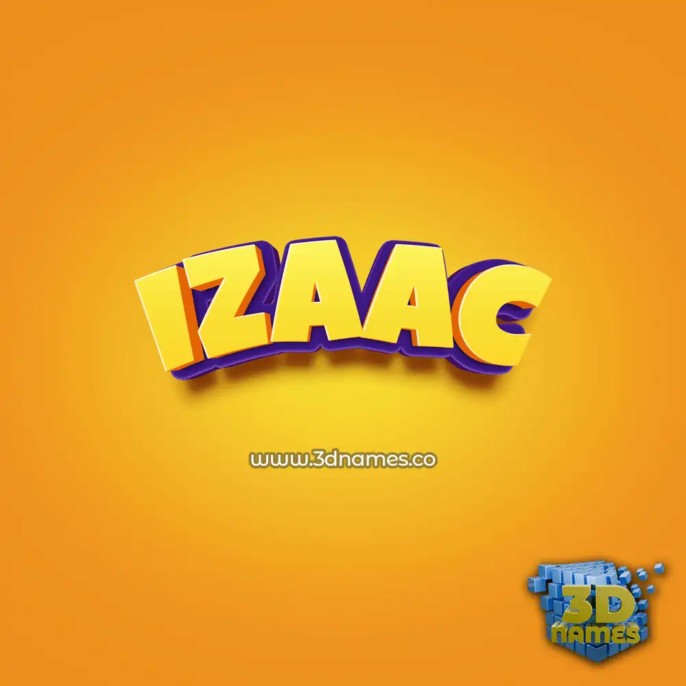 izaac in Orange Toon style - 3D name wallpaper