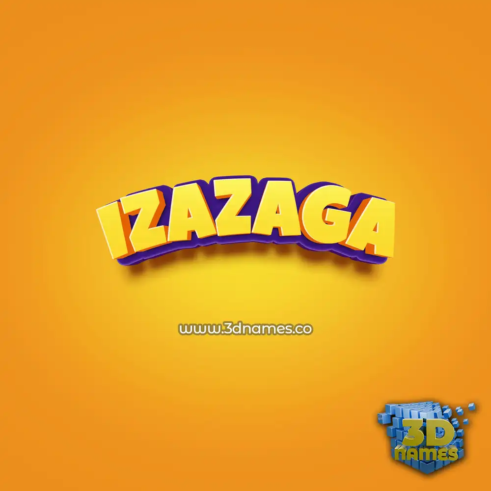 izazaga in Orange Toon style - 3D name wallpaper