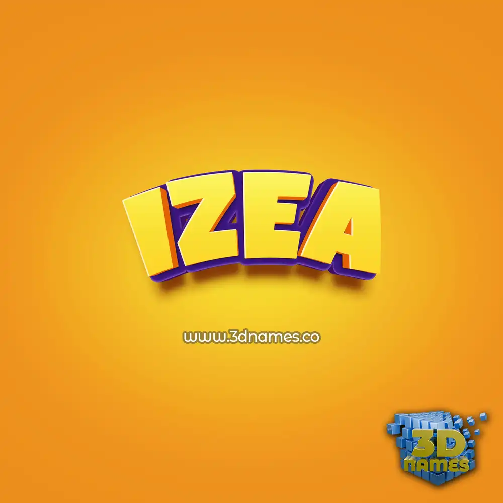 izea in Orange Toon style - 3D name wallpaper