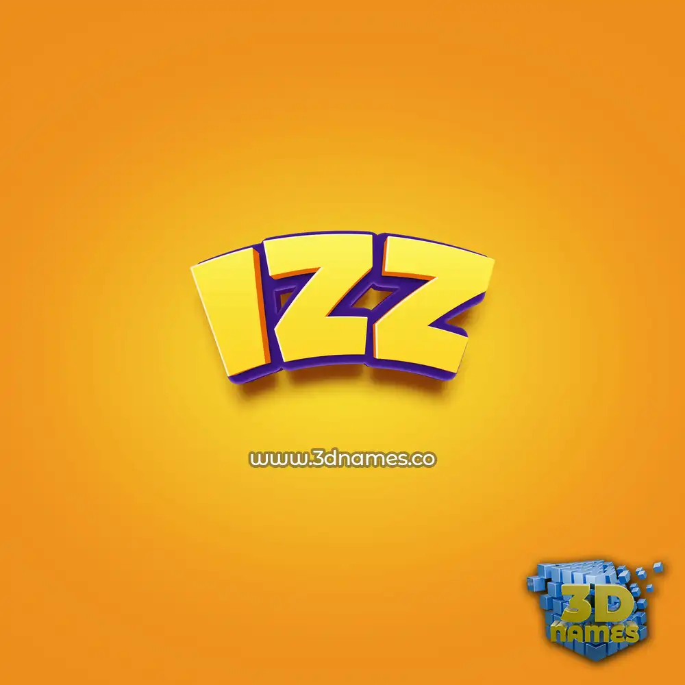 izz in Orange Toon style - 3D name wallpaper
