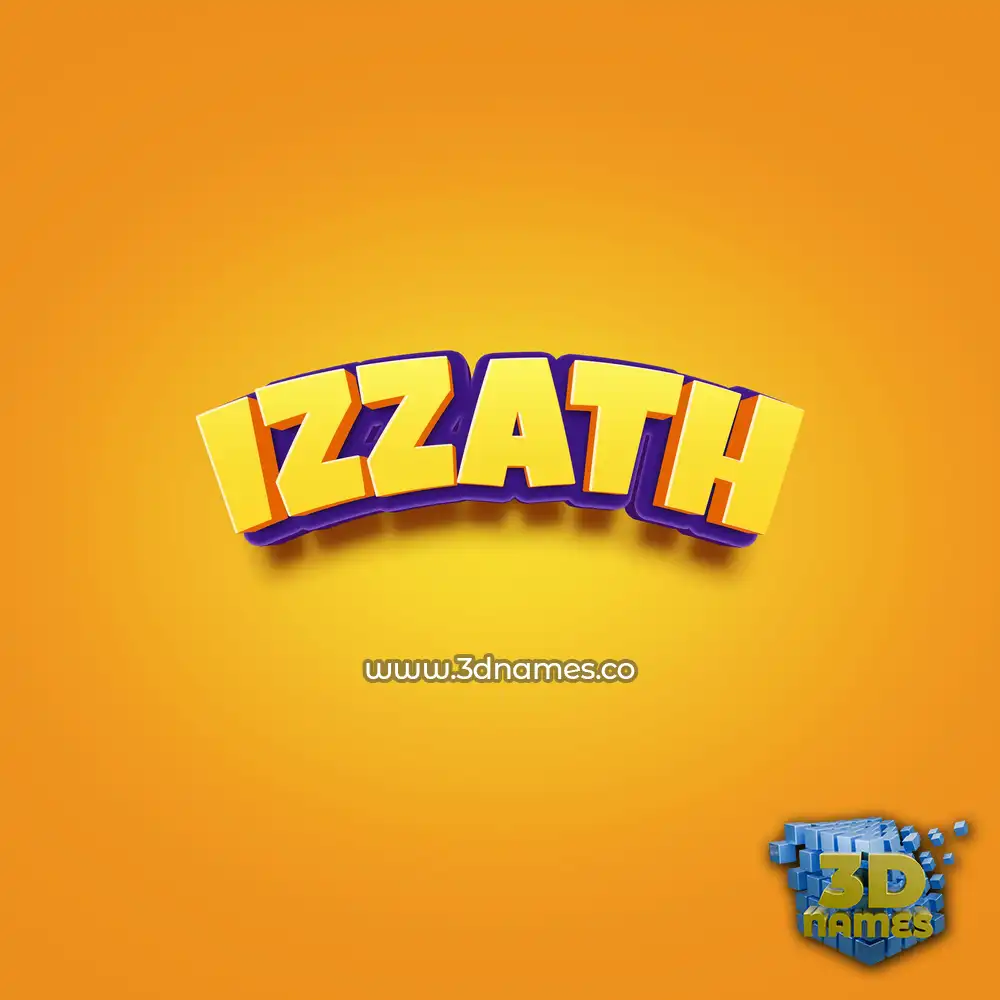 izzath in Orange Toon style - 3D name wallpaper