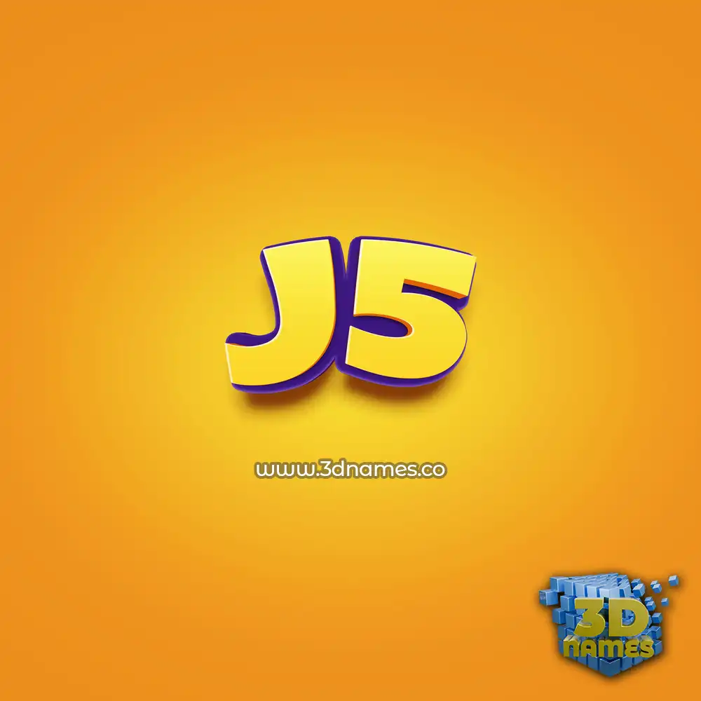 j5 in Orange Toon style - 3D name wallpaper