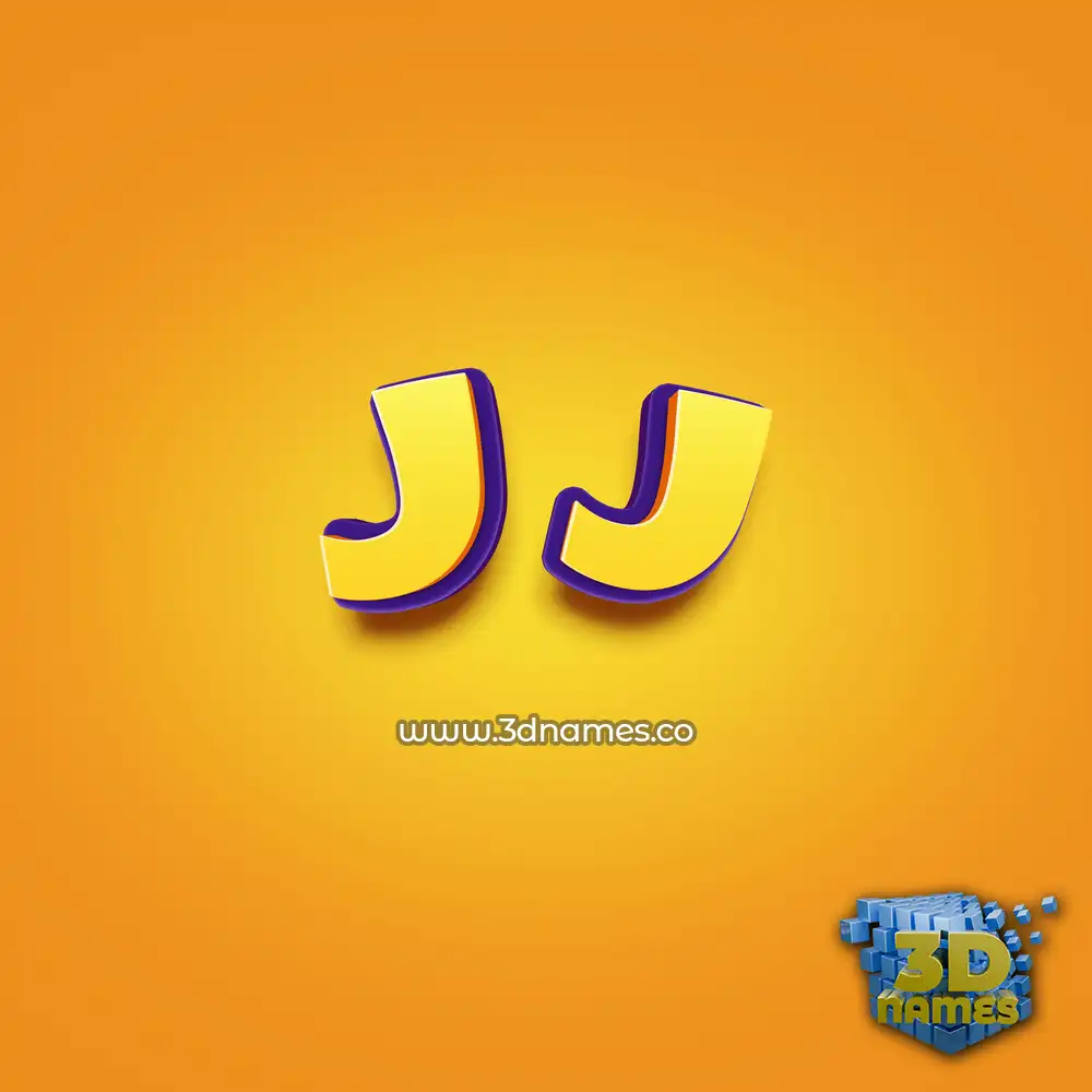 j j in Orange Toon style - 3D name wallpaper