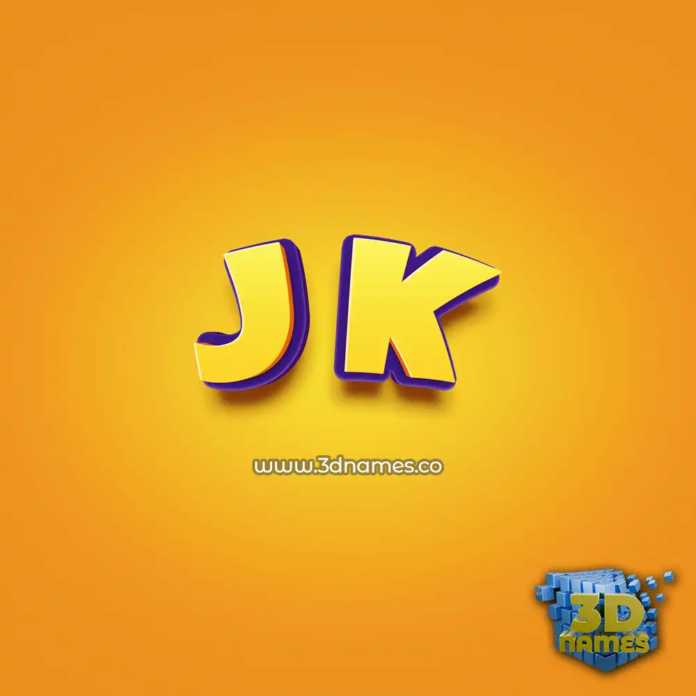 j k in Orange Toon style - 3D name wallpaper