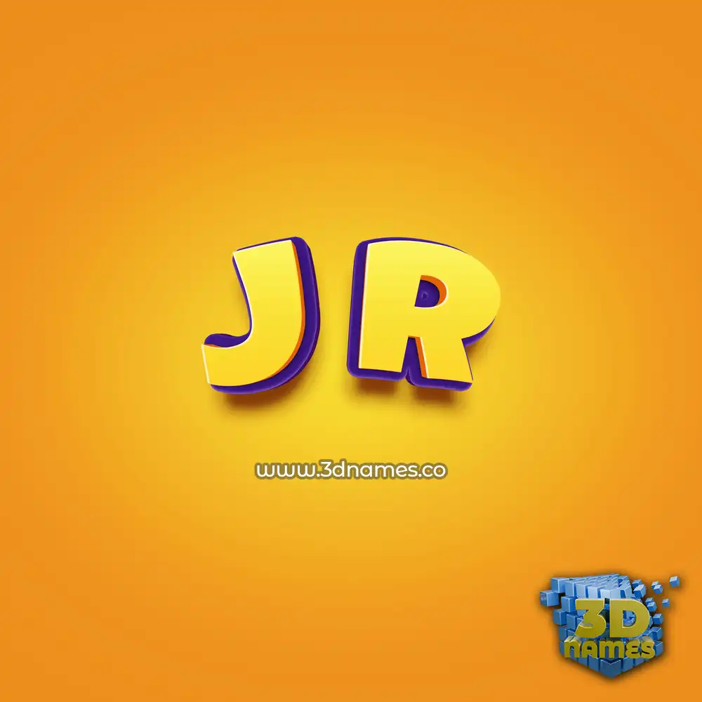 j r in Orange Toon style - 3D name wallpaper