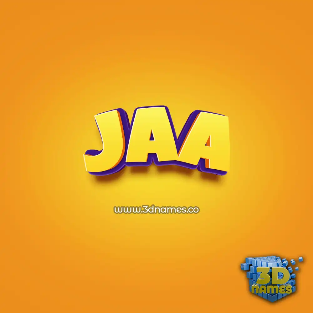 jaa in Orange Toon style - 3D name wallpaper