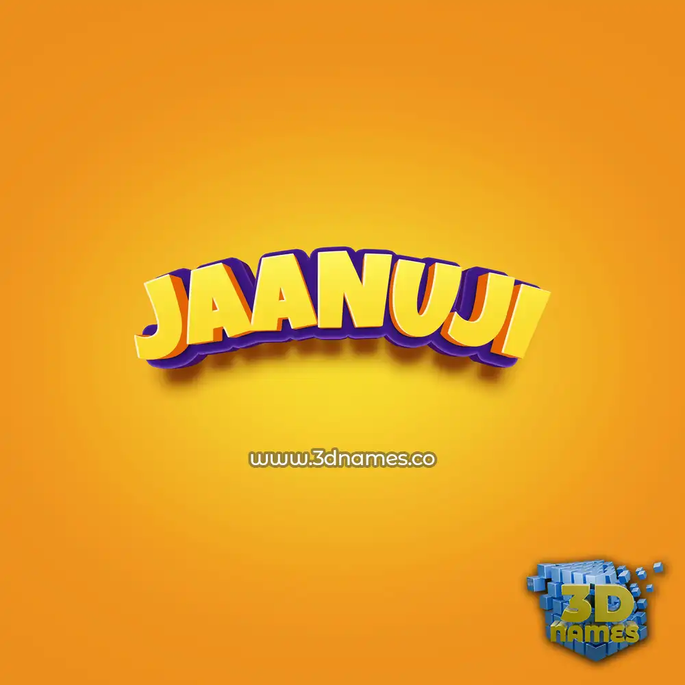 jaanuji in Orange Toon style - 3D name wallpaper