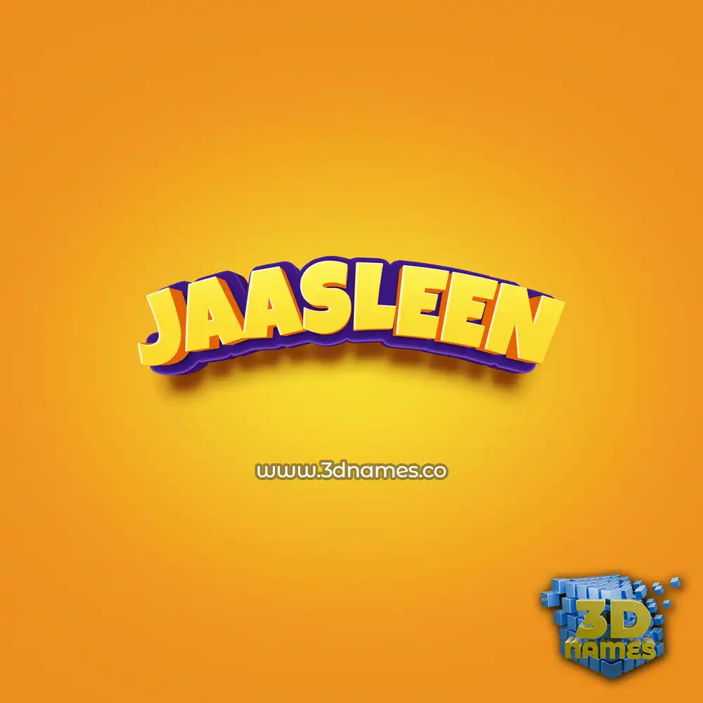 jaasleen in Orange Toon style - 3D name wallpaper